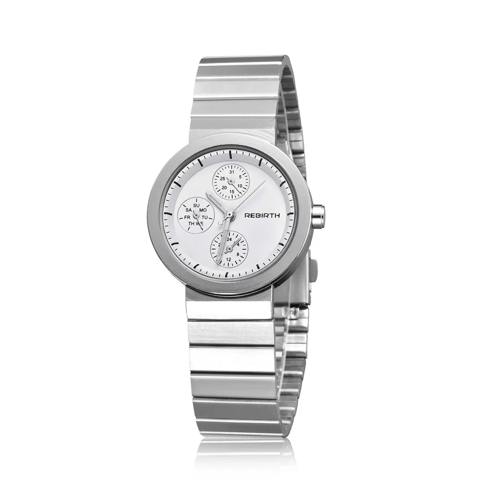 

REBIRTH Angel Silver Women Watches Luxury High Quality Water Resistant Montre Femme Stainless Steel 2017 Dress Woman Wrist Watch