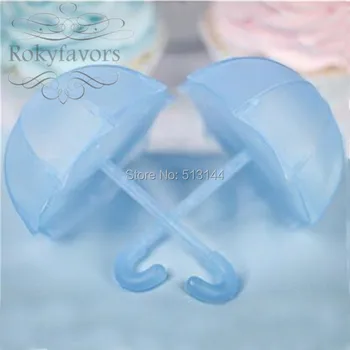

FREE SHIPPING 50PCS Blue Umbrella Candy Boxes Party Favors Reception Candy Package Keepsake Baby Shower Birthday Gifts