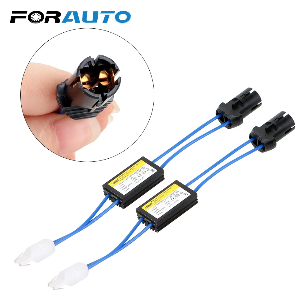 2Pcs LED WARNING CANCELLER 501 T10 W5W WEDGE NO CANBUS OBC ERROR LOAD