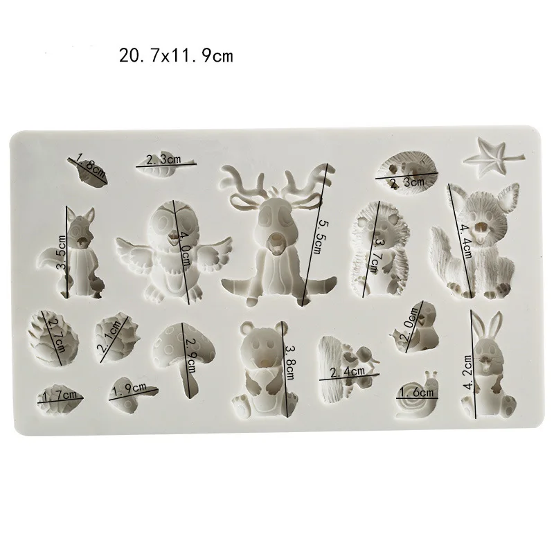 Mujiang Animals Chocolate Fondant Molds Baby Birthday Cake Decorating Tools Cake Silicone Baking Mold Candy Fimo Clay Moulds