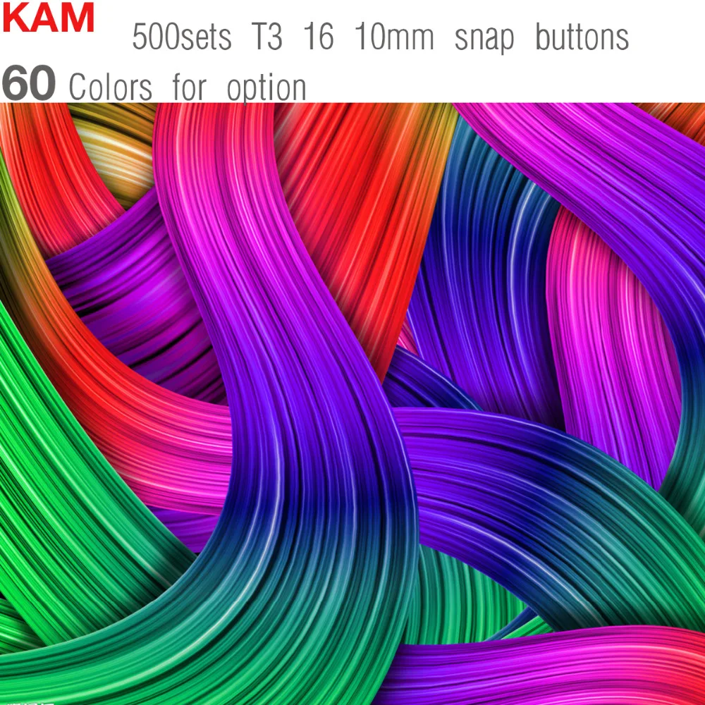 

500sets 60 colors For Option Mix KAM Brand T3 16 10mm round Resin Glossy Snap Button Fastener Buttons For Diaper n