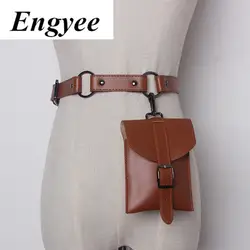 Engyee поясная мини-сумка Для женщин кожаная поясная Сумка Высокое качество талии сумка-кошелек женский телефон карман дизайнер Фанни пакеты