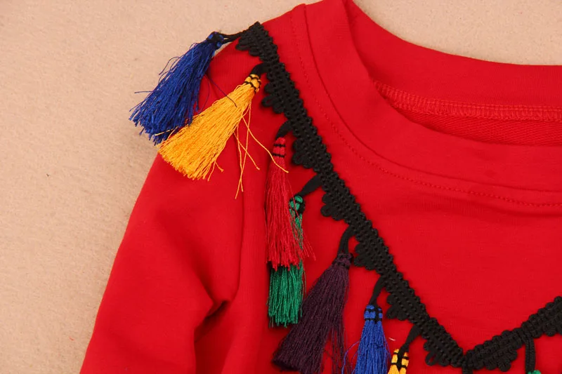 Одежда для девочек коллекция года, Осенняя детская одежда блузка для девочек Модная хлопковая блузка с кисточками Детская рубашка на возраст от 1 до 16 лет