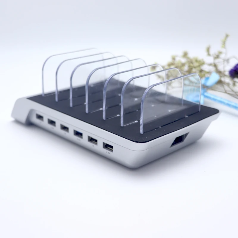 

6 Multi Ports Universal Detachable USB Charging Station Stand Holder Desktop Charger for Mobile Phone Tablet EU US Plug