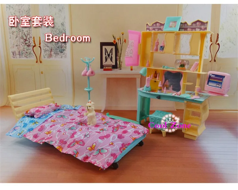 3D DIY модельный комплект супер модная спальня с компьютером и мебель для домашних животных для кукол, аксессуары для дома, развивающие игрушки для девочек