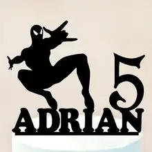 Акриловый Человек-паук пользовательское имя и возраст торт топперы для дня рождения, Свадьбы вечерние украшения