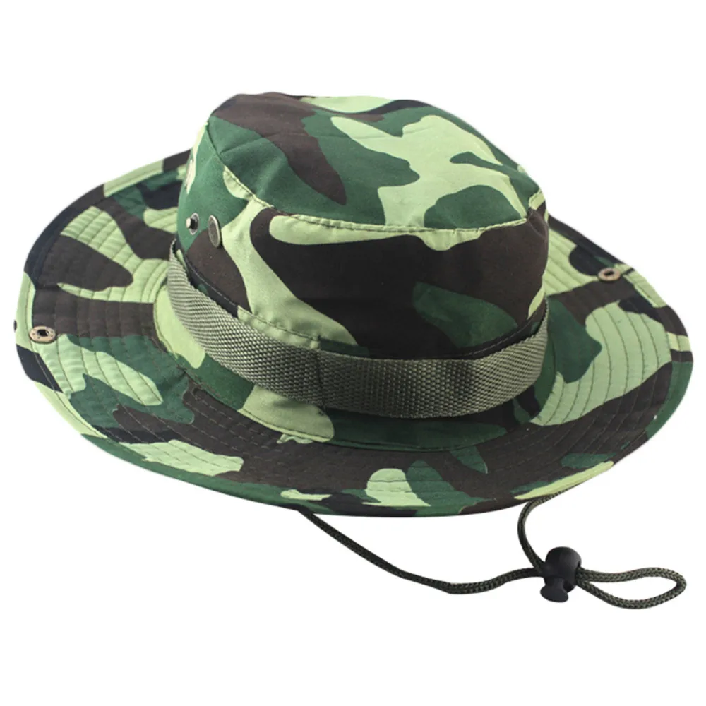 Модные Военные камуфляжные шапки-ведра, камуфляжные шляпы для рыбалки с широкими полями, Панамы для рыбалки, шапки для кемпинга, хлопковые шапки