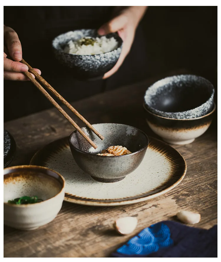 ANTOWALL, японская Ретро миска для риса, домашняя миска для еды, керамическая миска для супа, 4,5 дюймов, японская столовая посуда для ресторана