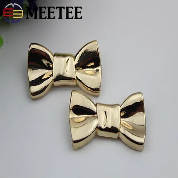

Meetee 40mm 5pcs Bow-knot Metal Buckles Shoes Flower Button for Handbag Purse Jewelry Decorative DIY Hardware Accessories BF269
