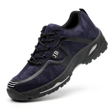 Строительные мужские уличные ботинки большого размера со стальным носком; рабочие ботинки; Мужская камуфляжная защитная обувь с прокалыванием; дышащая обувь