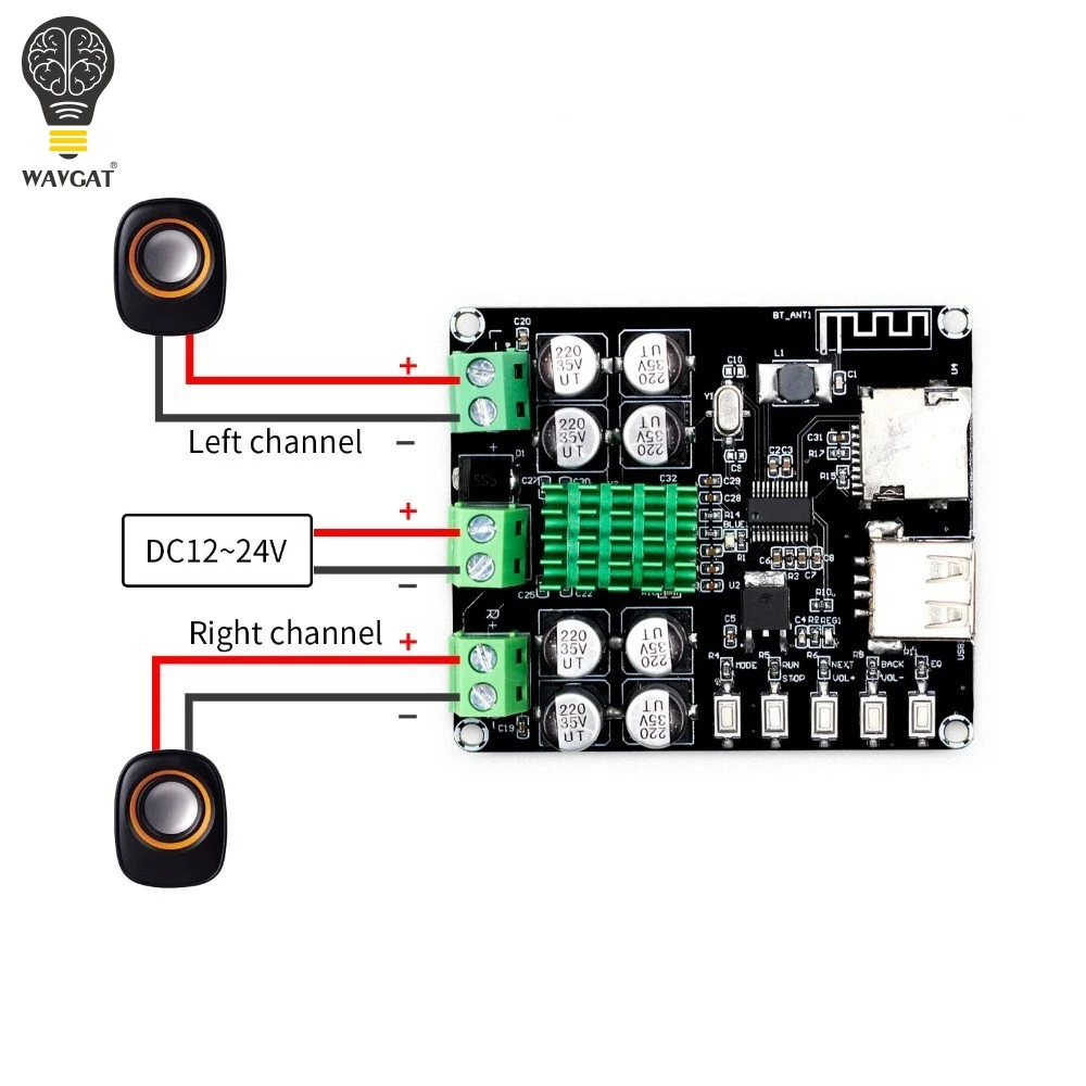 TPA3116D2 XH-M422 DC12-24V 50 Вт+ 50 Вт Bluetooth 4,0 Плата усилителя TPA3116 с Bluetooth U диск TF карта плеер VHM-302