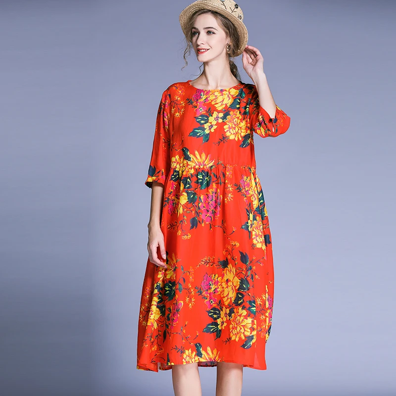 yellow and red floral dress