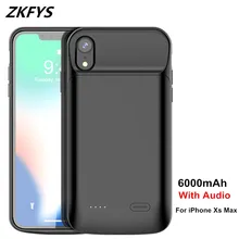 Чехол для аккумулятора s для iPhone Xs Max, чехол для зарядного устройства, 6000 мА/ч, портативный внешний аккумулятор, чехол для зарядки аккумулятора
