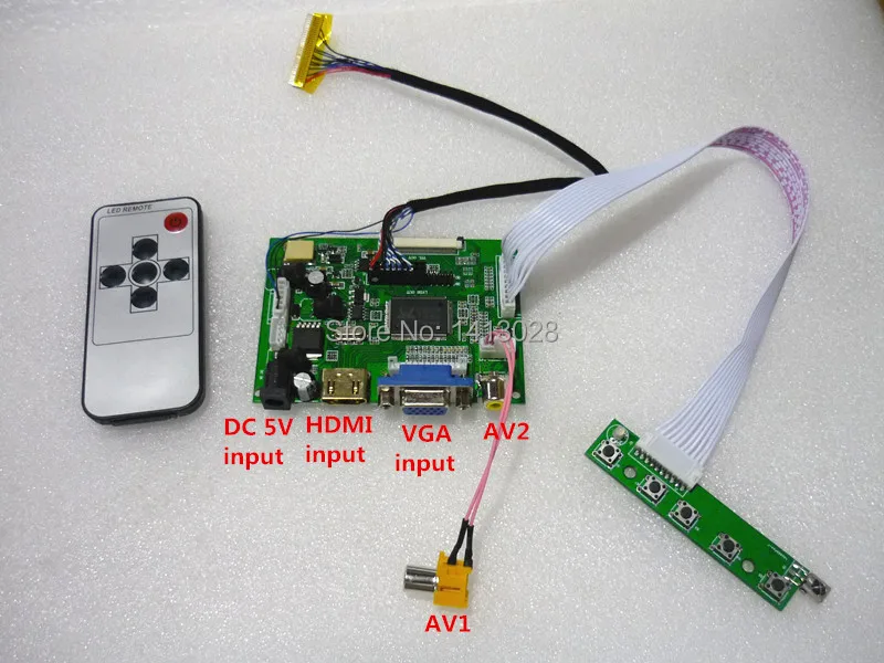 HDMI+ 2AV+ VGA ЖК-драйвер плата контроллера комплект для панели CLAA102NA0ACW/HSD100IFW1-A00/HSD100IFW1-A01 1024*600