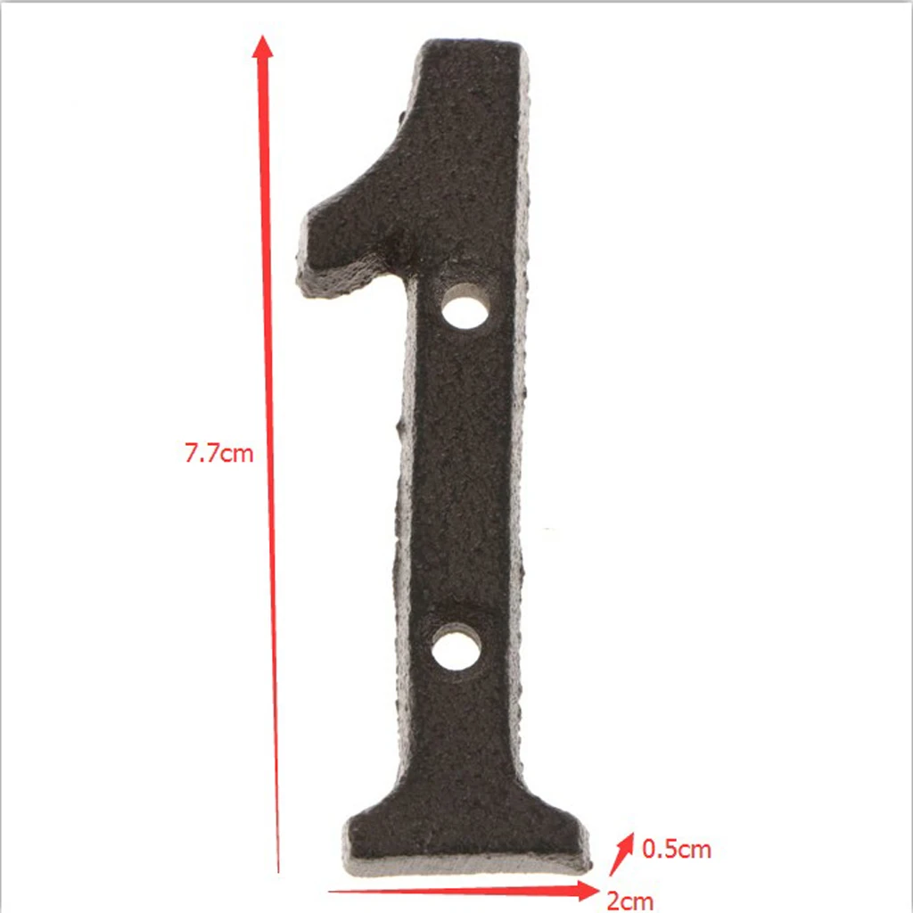 2pcs Cast Iron Metal Door Number Sign Plaque House Garden Name Address Sign Sticker Plate DIY Crafts Decor, Number 1 & 3