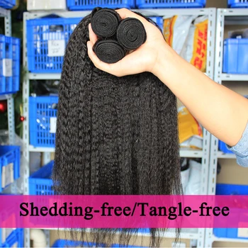Kinky Straight Hair Brazilian Virgin Hair Weave Bundles Coarse Yaki 100% Human Hair Bundles 3 Dolago Hair Products Extensions 2