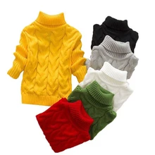 Г. Осенне-зимний детский свитер унисекс с высоким воротником и рисунком для мальчиков и девочек Детский свитер с высоким воротником Детский свитер-пуловер