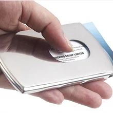 Vogue палец выскользнуть из нержавеющей стали карманный Бизнес ID кредитный держатель для карт Чехол для мужчин офисные принадлежности