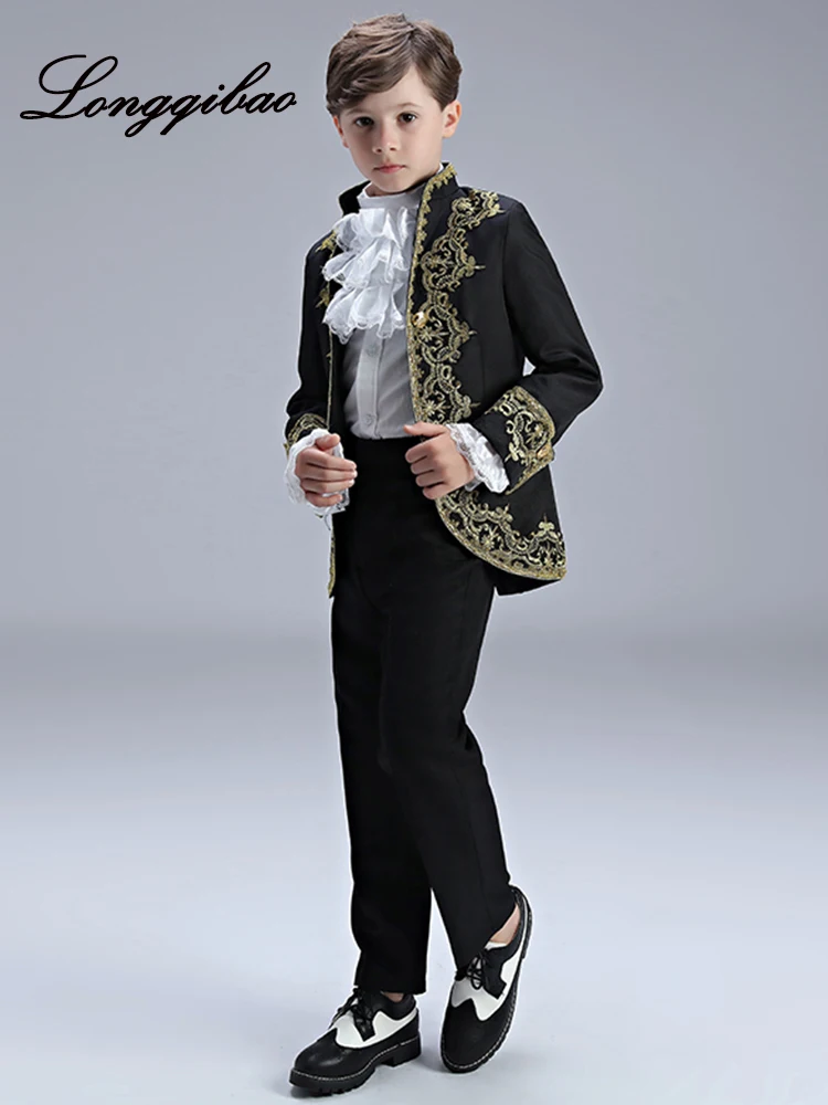 Roupa das Crianças de Alta Terno das Crianças Qualidade Tribunal Europeu Vestido Príncipe Encantador Drama Traje Rpg Estúdio Foto 4 Mamãe e Bebê