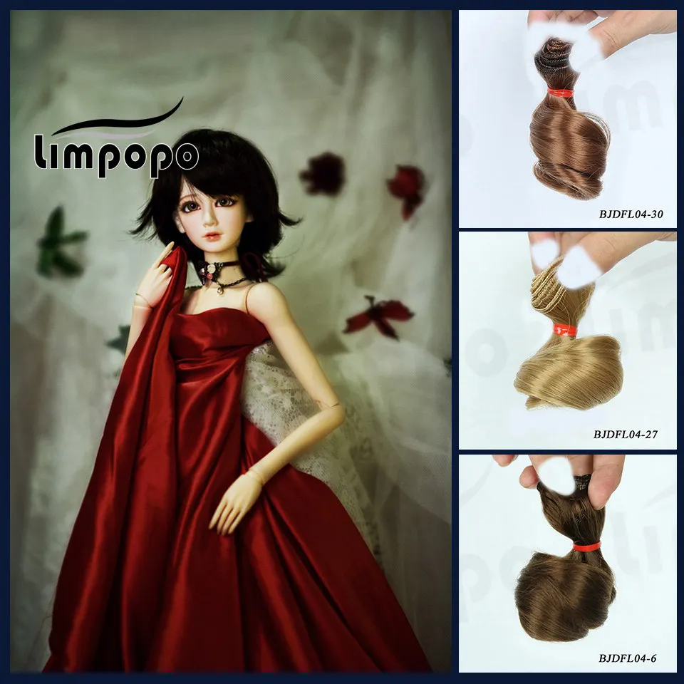 

Cateleya Cute curly hair DIY wig high temperature silk hair weaving various colors 15 * 100 cm hair bjd doll