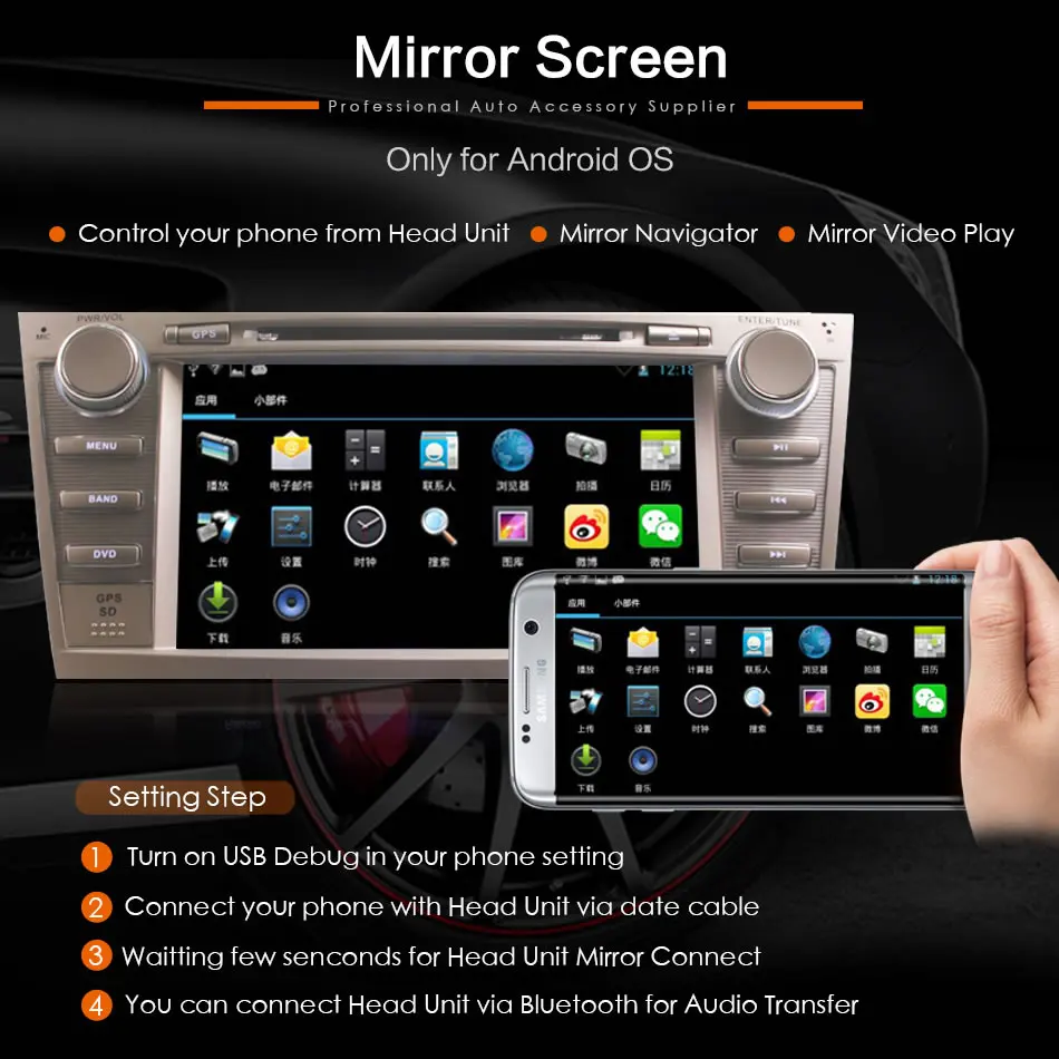 Excellent 2Din Car In Dash DVD Video Player Radio Bluetooth Head Unit Stereos with Reverse Camera for Toyota Camry 2007-2011 (Without GPS) 4 Excellent 2Din Car In Dash DVD Video Player Radio Bluetooth Head Unit Stereos with Reverse Camera for Toyota Camry 2007-2011 (Without GPS) 4