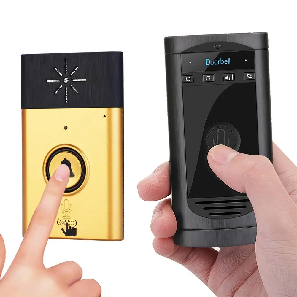 

H6S Wireless Voice Intercom Doorbell Battery Mobile Intelligent Interphone 200M Distance Outdoor Transmitter + Indoor Receiver