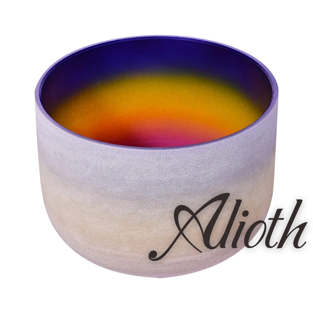 

8 Inch Rainbow Colored A Note Crystal Singing Bowl for Third Eye Chakra Balancing/Yoga/Meditation/Sound Therapy