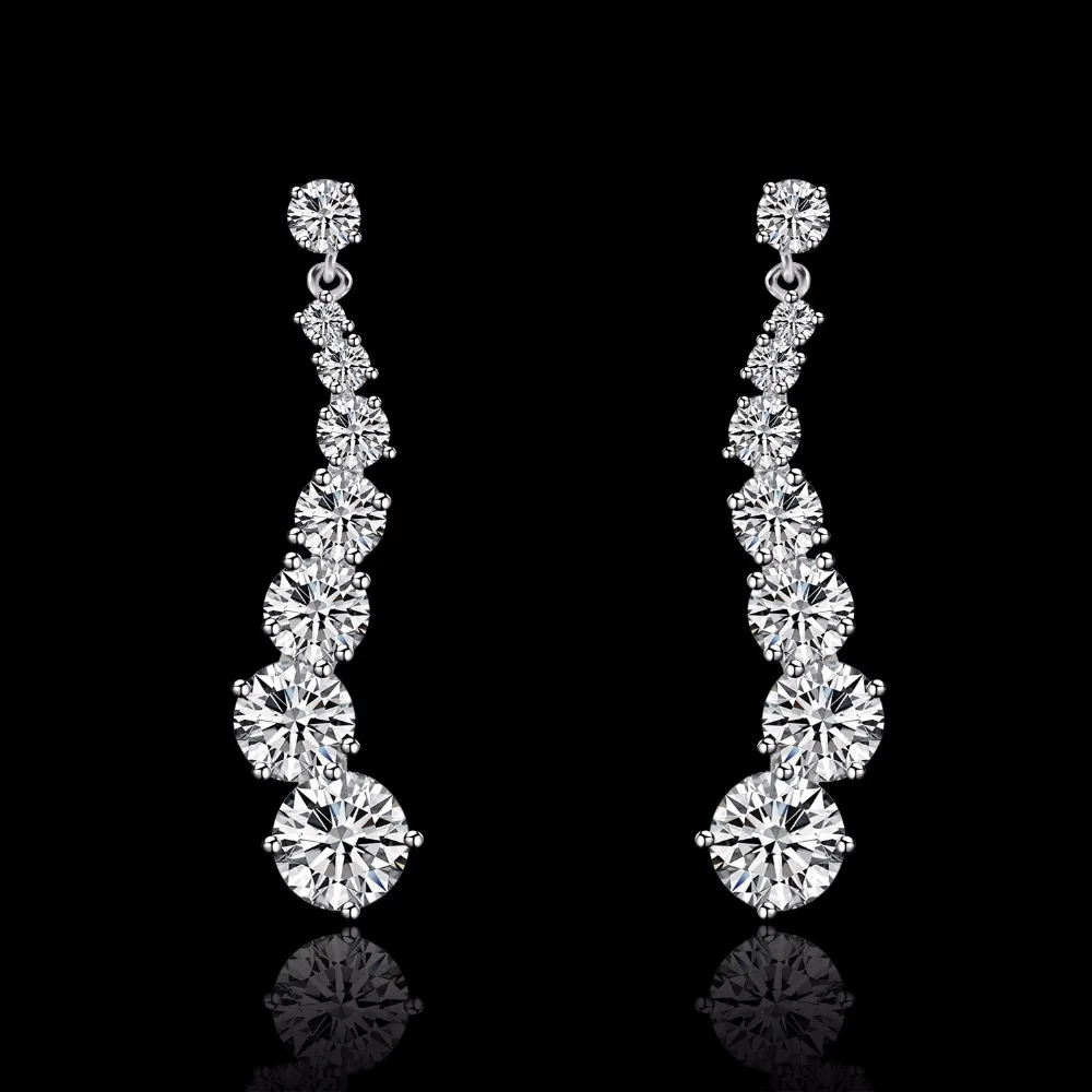 

tassel AAA Cubic Zirconia clip on long earrings for women,without piercing design no hole ear clip,high quality fashion jewelry