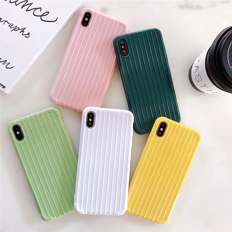 Модный ультратонкий однотонный Чехол для багажа iphone XS MAX XR X 6 6s 7 8plus мягкая