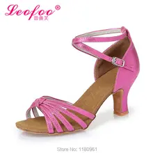 Frauen Tanzschuhe Latin dance schuhe Partei schuhe Heels Chunky 6,5 cm rosa PU gold film leat satin großverkauf der Fabrik CL41