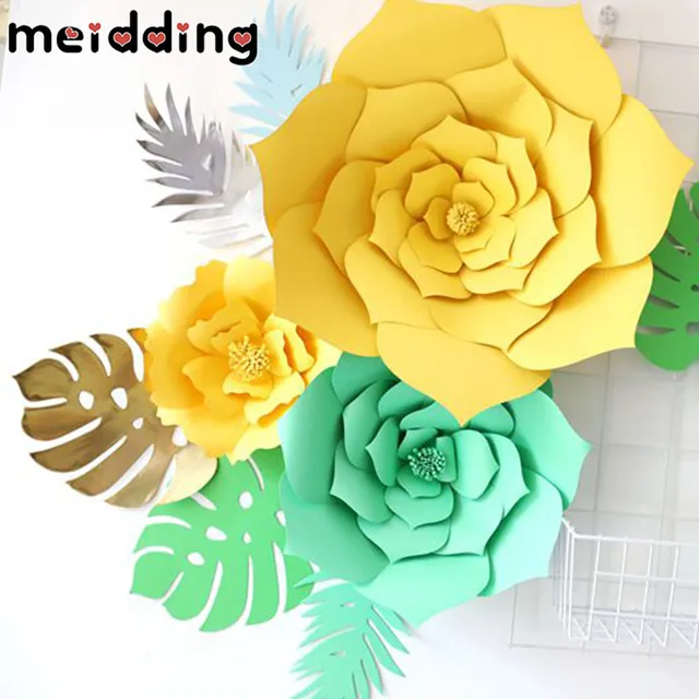 MEIODDING 6pcs Paper Turtle Leaf/Palm Leaves DIY Backdrop Decor Kids Birthday Party Wedding Party Home Room Decor Supplies