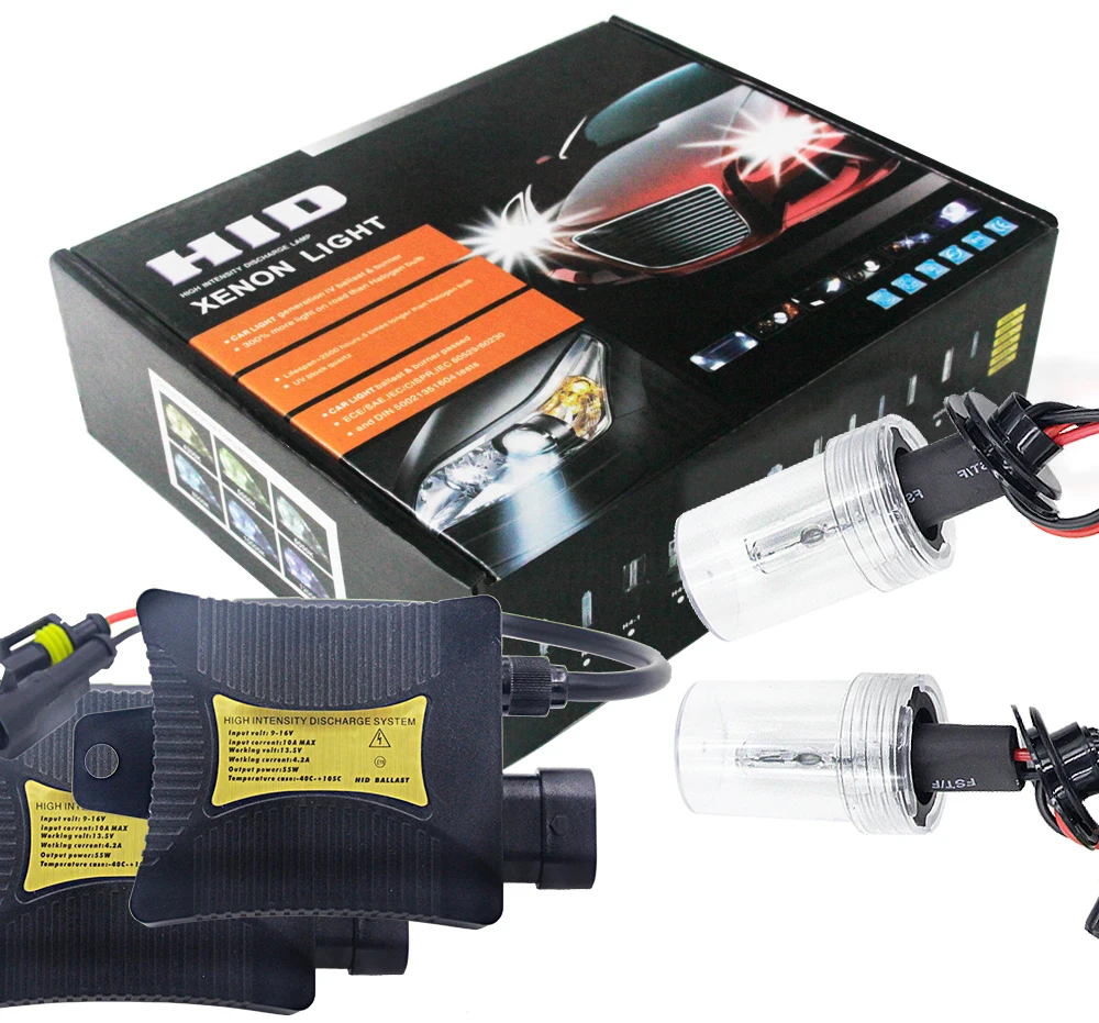 Fonte de Luz Carro Xenon Hid Kit Conversão h1 h3 h7 h8 H11 9005 Hb3 9006 Hb4 h4 Escondeu Farol 4300 k 6000 8000 Dc12v 55 w 2 Automóveis e motos