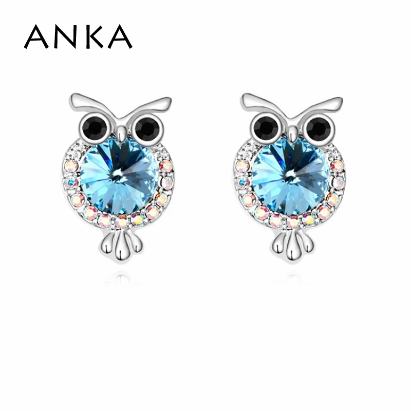 

ANKA wholesale owl crystal earrings top fashion punk style Women Jewelry Earrings Main Stone Crystals from Austria #103788