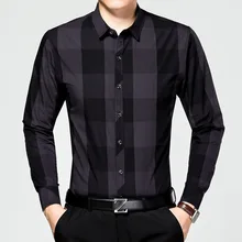 New Arrival 2017 Autumn Business men’s fashion Shinny Cotton Open Stitch Thin Dress Shirts Mens tops clothing A16352
