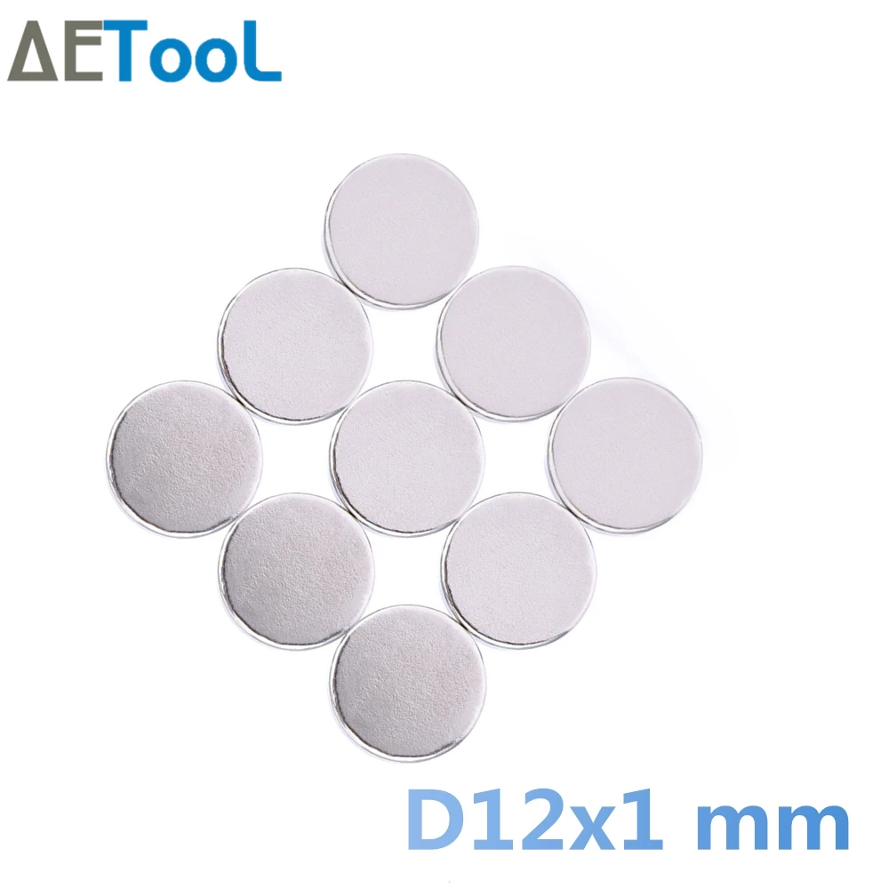 

AETool 12 x 1mm Disc Rare Earth Neodymium Magnetic Materials Super Strong Magnets N50 Craft Strong Fridge Magnets Magneet
