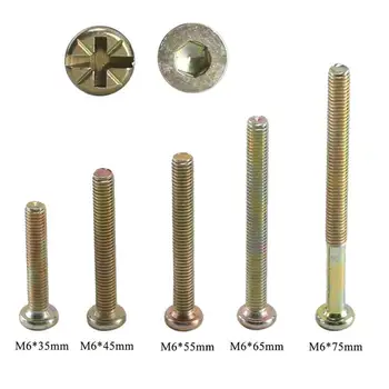 

100PCS Crib Screws Zinc Plated Hex Drive Socket Cap Furniture Barrel Screws Bolt Nuts Assortment Kit for Furniture #F