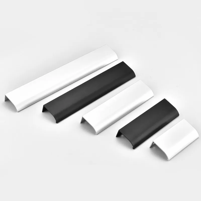 

Aluminum Alloy Cabinet Drawer Knobs Modern Matte Black Silver Invisible Furniture Hidden Handle Kitchen Wardrobe Handles Pulls