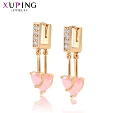 Xuping Vintage Temperament Heart Shape Long Studs Earrings Gold Color Plated Jewelry for Women Girl Graduation Gift S196.5-97942