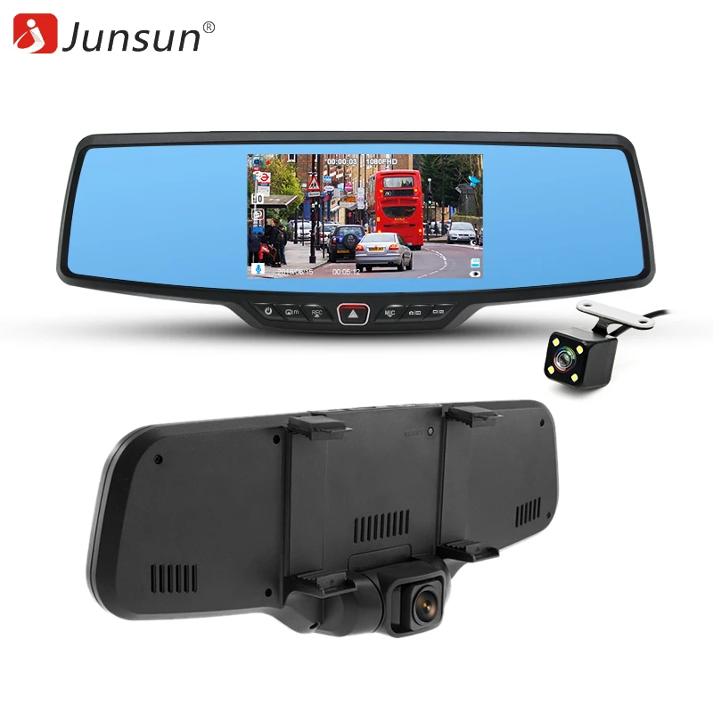 Junsun ужин Full HD Автомобильный двойной Dashcam 1080 P приборная панель DVR авто зеркало