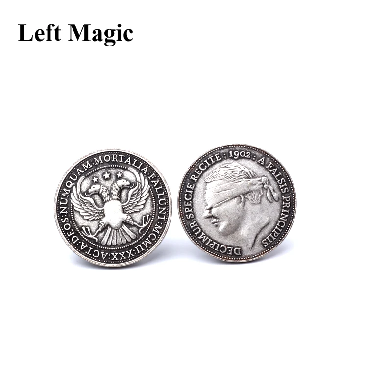 

1902 Antique Silver Finish Coins -Magic Tricks Coins Magic Tricks Props Accessories Stage Close Up Magic Mentalism Comedy