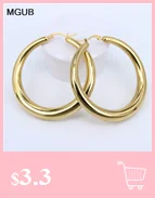 MGUB New design Lightweight stainless steel jewelry gold colors oval Hoop earrings for women LH664