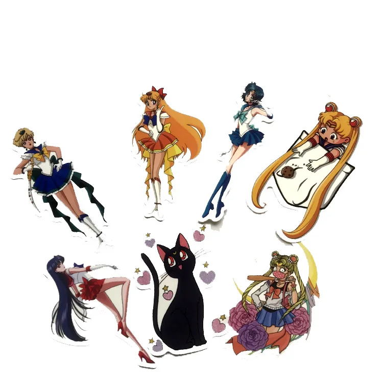 75 шт. наклейка на чемодан Sailor Moon милый мультяшный чехол колесиках с изображением