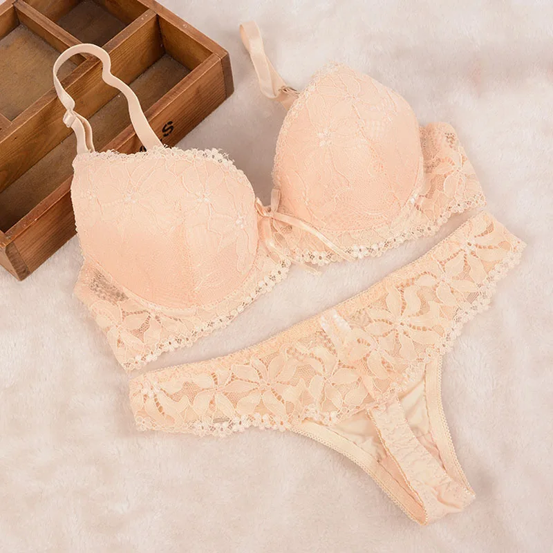 Комплект женского кружевного нижнего белья с чашками пуш ап 7 цветов|bra set|fashion bra