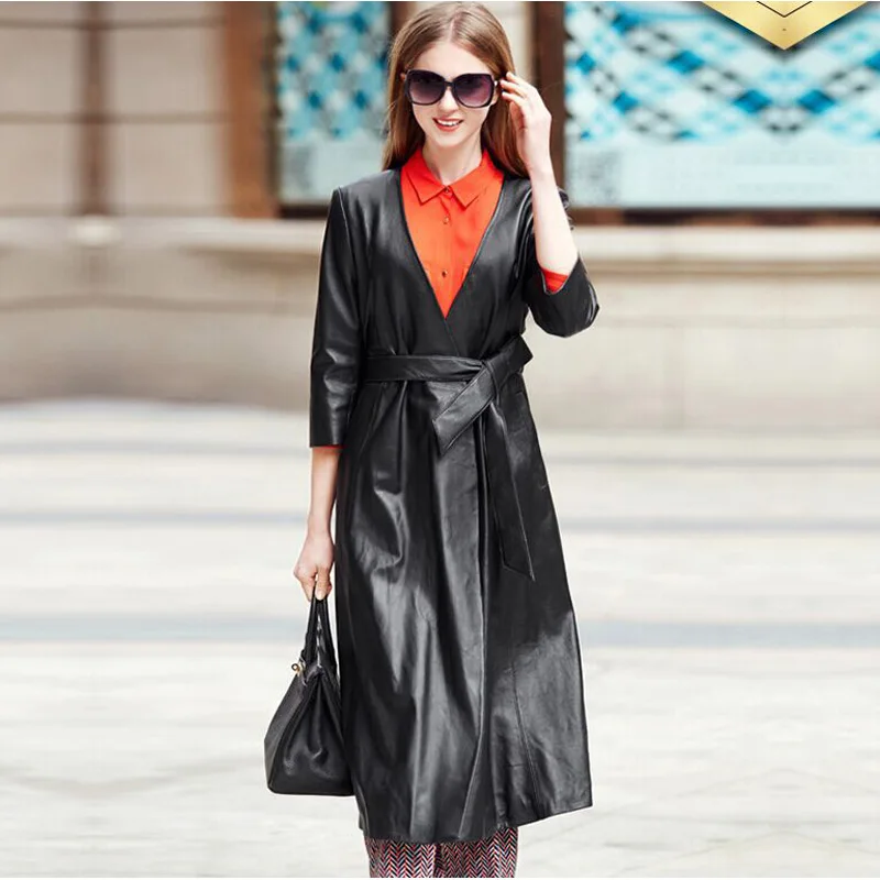 2018 Winter Coat Women Leather Jacket Spring V Neck Faux Leather