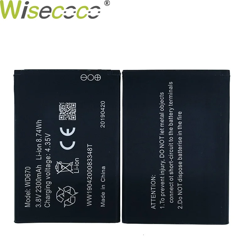 Wisecoco 2 шт. новый оригинальный 2300 мАч WD670 Аккумулятор для ZTE мобильный телефон в
