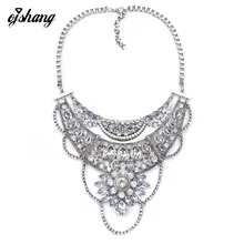 2016 Collares Ожерелье Подвески Ювелирные Изделия Цветок Макси Boho Колье Колье Золото Серебряная Цепочка Колье Femme Kolye Духи Женщины