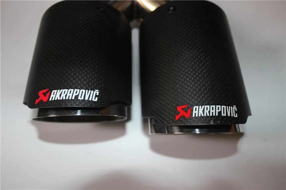 2,5 ''на входе 3,5'' выход Универсальный двойной выхлопная труба akrapovic выхлопная насадка углерода волокно Глушитель Трубы