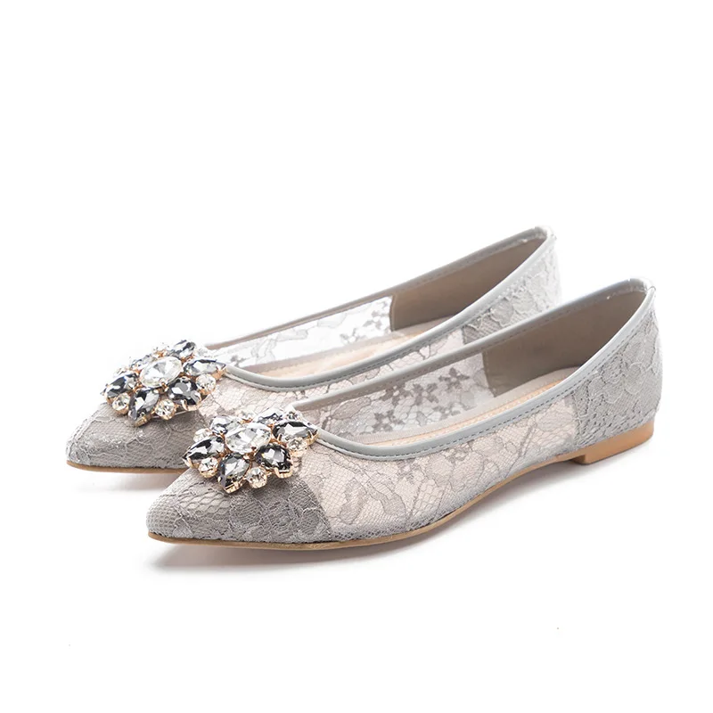 

2018 Women Creepers Lace Pointed Toe Women Ballerina Flats Platform Slip on Casual Ladies Loafers Shoes Dropshipping