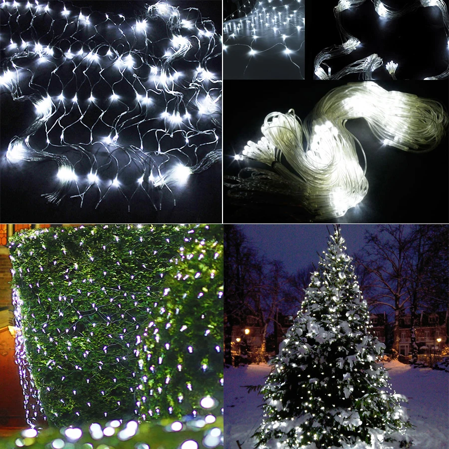 Light Led String Net Mesh Light Curtain House Window Wall Xmas