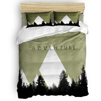 

Outdoor Forest George Washington's Birthday 4 Piece Bedding Sets St. Valentine's Day Quilt Bedding Set Machine Washable Polyest